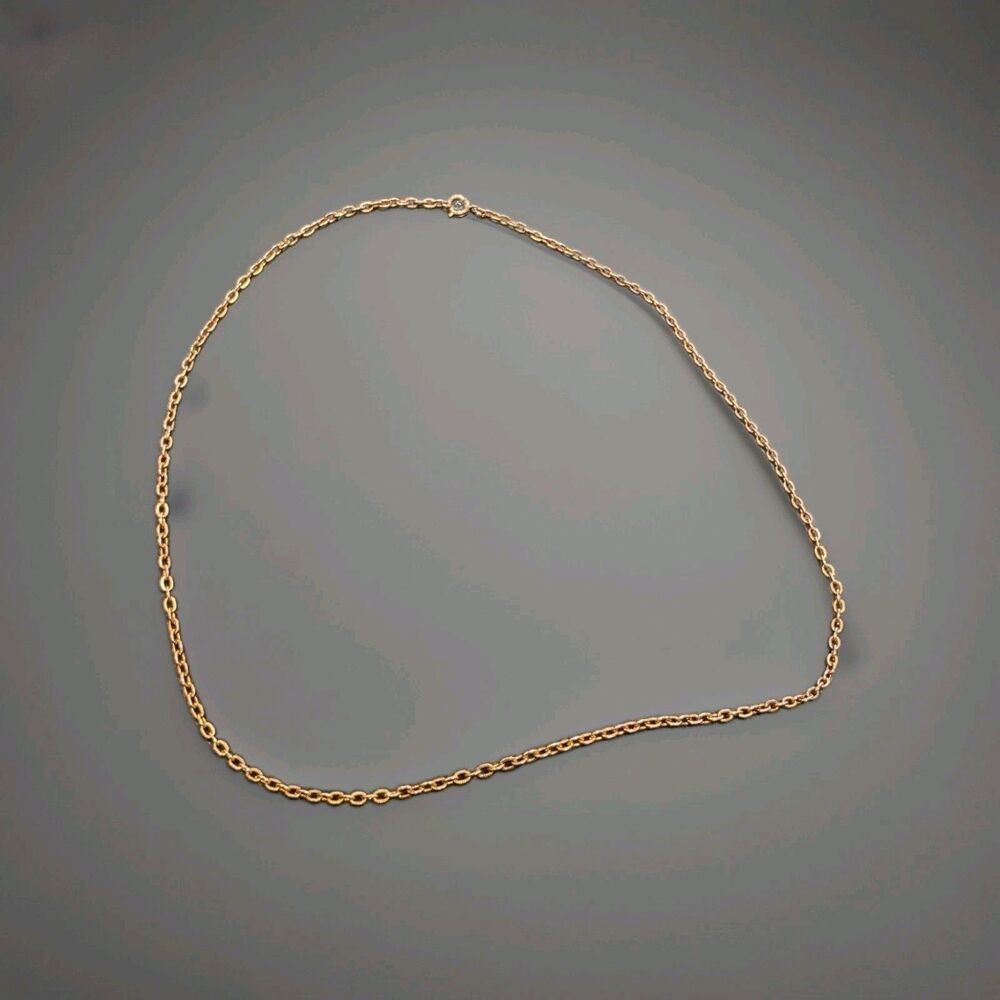 Vintage 24" Silver Tone Textured Cable Link Chain Necklace - Spring Ring Clasp